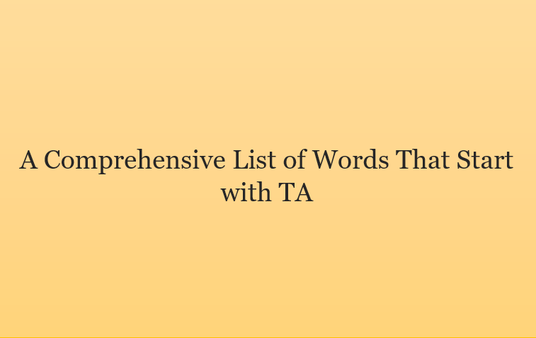 words that start with TA